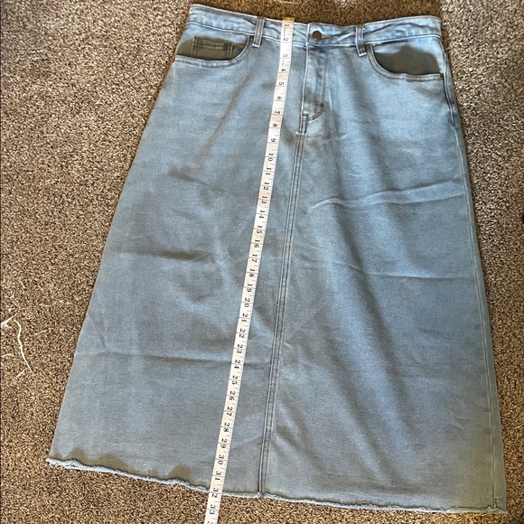 The Main Street Exchange Blue Denim Midi Skirt - Picture 7 of 8
